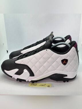 Air Jordan 14 Retro Golf NRG Bordeaux Men's Size 8.5 / White / Black IB1828-100